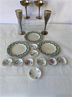 Silver Champagne Glasses and Butter Pat Dishes