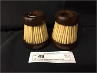 (2) Unusual Bone-Form Turned-Wood Candlesticks