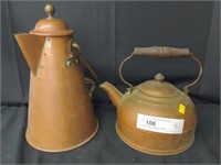 Copper Bail-Handled Teapot, Revere Ware Teapot