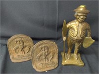 Brass Figurine, End-of-the-Trail Bookends