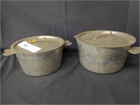 2 Covered French Metal Pots