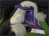2 Fur Neck Coverings and Medal
