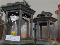 (2) Cast Iron Pagoda-Form Lanterns