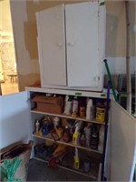 Garage shelf and cabinet w/ misc garage items