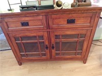 Oak cabinet with glass top