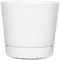 Full Depth Round Cylinder Pot, White, 6-Inch