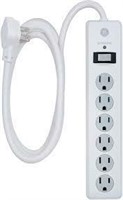 GE, White, Outlet Surge Protector, 6 Ft Extension