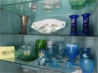 Blue, Green, And Carnival Glassware