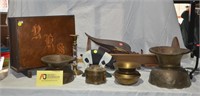 Assorted Brass,light Fixture,book Stand,spittoons