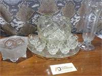 Decko Punch Bowl Set And Misc Glass