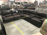 6 Pc. Brown Leather Sectional - $3200