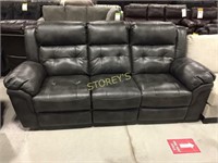 Slate Leather Like Reclining Sofa - $1200