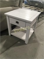 White Artisan's Craft End Table - $550