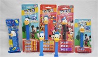7 pcs Pez Donald Duck Dispensers & Candy