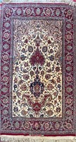 Persian Signed Isfahan Rug,Silk & Wool580-600 kpsi