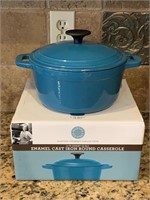 New enamel cast-iron round casserole pot