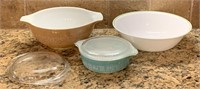 Vintage Pyrex bowls/Corelle mixing bowl