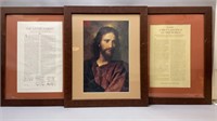 Trio of Framed LDS Proclamations & Print
