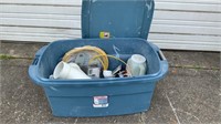 Large Tote of Electrical & Plumbing Supplies