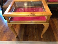 SOLID WOOD GLASS CHOCOLATE DISPLAY TABLE