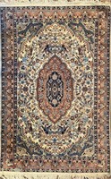 Hand Knotted Rug, Silk Pile, 6’2” x 4’2”