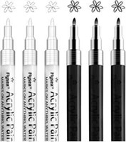 New Paint Pen White Black Acrylic Marker Set for