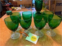 VINTAGE GREEN GLASS LOT