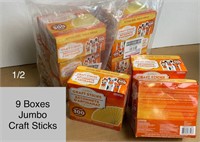9 Boxes of Jumbo Craft Sticks