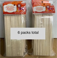6 Packs of Super Jumbo Craft Sticks