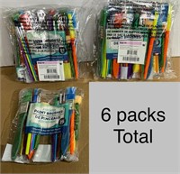 6 Packs of Arts & Crafts Paint Brushes