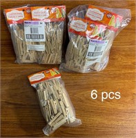 6 Packs of 100 Mini Craft Clothespins