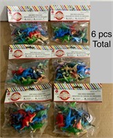 6 Bags of Dino World Miniature Plastic Figures