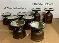Lot of 8 Decorative Pillar Candle Holders