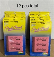 12 Packs of Dixon Original Erasers