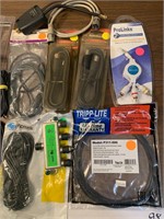 Miscellaneous audio/video cables and HP mouse
