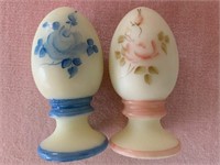 Pair of  Fenton Eggs, Artist Signed