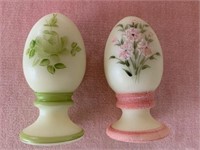 Pair of Fenton Eggs, Artist Signed