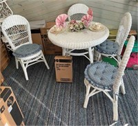 Wicker Table and Four Chairs