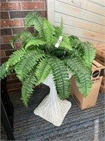 Wicker Plant Stand with Artificial Fern