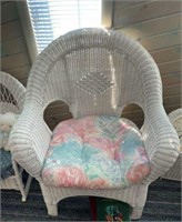 Two Wicker Chairs with Cushions