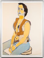 Alice Neel "Man in Harness" Lithograph, 1980