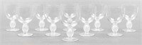 Lalique Clear Crystal Langeais Wine Goblets, 10