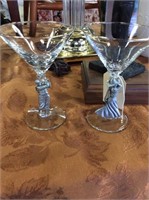 His and hers golfing martini glasses