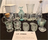 Miscellaneous glasses, decanters, dishes