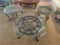 3PC CLOCK THEMED COFFEE TABLE & END TABLES