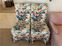 2PC FLORAL PARSONS CHAIRS