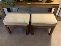 2PC UPHOLSTERED STOOLS / OTTOMANS