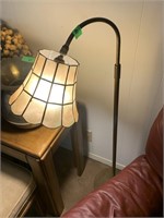 VTG BRASS FLOOR LAMP CAPIZ SHELL LAMP