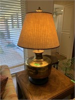 LG BRASS TABLE LAMP W SMALL DENT