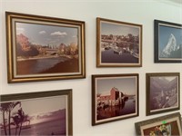 ALL THE FRAMED PHOTOGRAPHY ON THE WALL